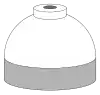 Illustration of cylinder shoulder painted white for medical oxygen