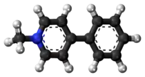 Ball-and-stick model of the MPP+ cation