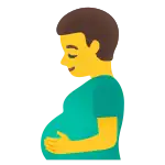 Emoji depicting a man holding his round stomach