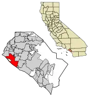 Location of Huntington Beach in Orange County, California