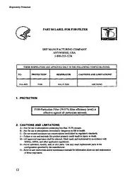 Part 84 label for P100 filter with cautions and limitations