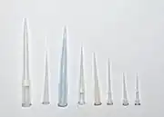A variety of pipette tips.