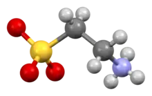 Ball-and-stick model of taurine molecule