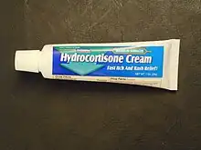 A tube of hydrocortisone cream, purchased over-the-counter