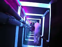 Decorative use of blacklight in a nightclub