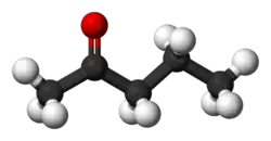 Ball-and-stick model of 2-pentanone
