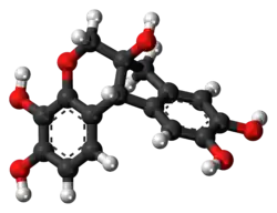 Ball-and-stick model of the haematoxylin molecule