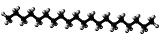 Ball and stick model of the icosane molecule