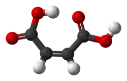 Ball-and-stick model of the maleic acid molecule