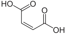 Skeletal formula of maleic acid