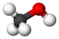 Ball and stick model of methanol