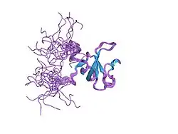 1ixd: Solution structure of the CAP-GLY domain from human cylindromatosis tomour-suppressor CYLD