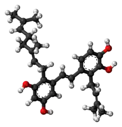 Ball-and-stick model of pawhuskin A