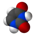 Space-filling model of uracil