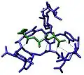 Structure of a short peptide L-Lys-D-Ala-D-Ala (bacterial cell wall precursor) bound to the antibiotic vancomycin