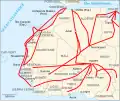 Map of migrants' routes to North Africa and Europe from West Africa