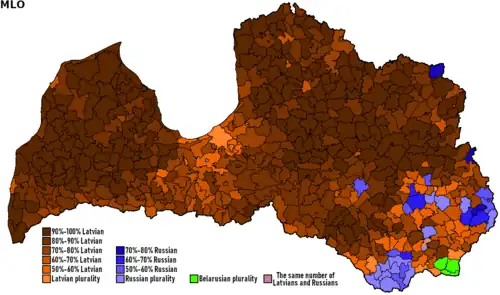 Ethnic composition of Latvia in 2024