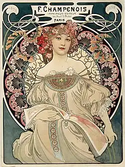 Rêverie, by Alphonse Mucha, poster for the publishing house Champenois (1897)