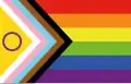 The Progress Pride Flag flag with the intersex flag, created in 2021 by Valentino Vecchietti of Intersex Equality Rights UK