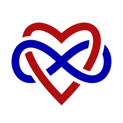 The "infinity heart" is a widely used symbol of polyamory.
