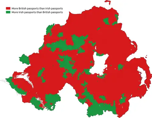 The most commonly held passport according to the 2011 census. 1,070,413 British and 375,826 Irish passports were held.