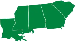 US States identified as subjugated national territory at the 1968 foundational conference