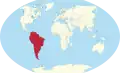 Location of South America
