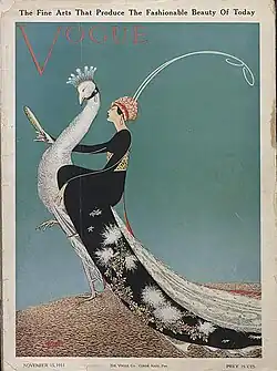 Japanese inspiration/Japonisme: Cover of Vogue, November 15, 1911, by George Wolfe Plank, chromolithograph, multiple locations