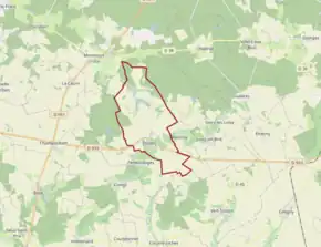 Poziția localității Étoges