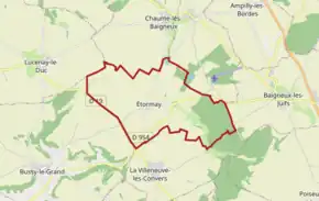 Poziția localității Étormay