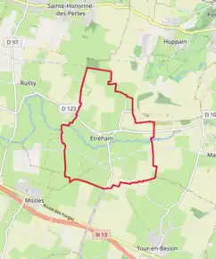 Poziția localității Étréham