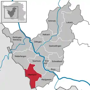 Poziția  Überherrn pe harta districtului Saarlouis