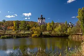 Mănăstirea Curchi, se află în marginea sudică a localității.