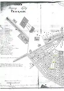 Primul plan general al orașului, 1845.
