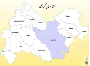 Poziția localității Shahrestānul Kermanshah