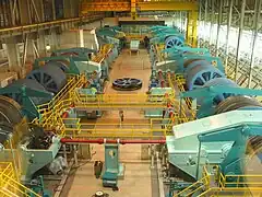 Sala mașinilor, la partea superioară a elevatorului.