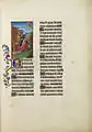 Domine ne in furore, început de psalmi penitențiali, cu o miniatură reprezentându-l pe regele David în rugăciune (Les Très Riches Heures du duc de Berry, f. 65r).