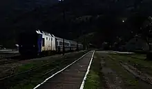 Tren în stația Valea Vișeului, Maramureș