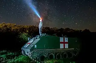 Transportor blindat M113⁠(en)[traduceți] de evacuare medicală (Cincu, 2016)