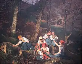 Copii în pădure, (1858)