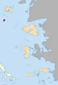 Poziția localității Agios Efstratios  Άγιος Ευστράτιος