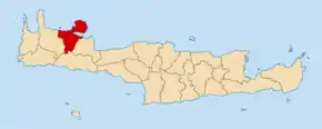 Poziția localității Chania