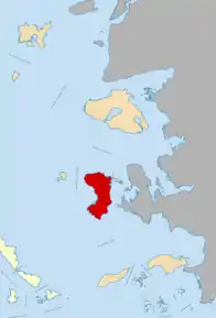 Poziția regiunii Insula Chios