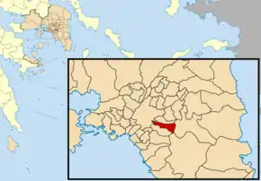 Poziția localității Kaisariani