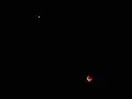 Eclipsa de Lună și planeta Marte văzute de la Chelsea (suburbie a orașului Melbourne), în Australia la 05:48am AEST (UTC+10)