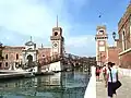 Ponte dell'Arsenale sau del Paradiso între fondamenta de la Madonna şi campo dell'Arsenal