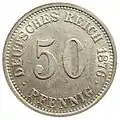 50 pfennigi de argint (1876).