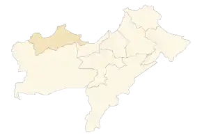 Localizarea districtului în cadrul provinciei