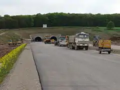 Lucrări la potalul de nord al tunelului Schmücke (2007)