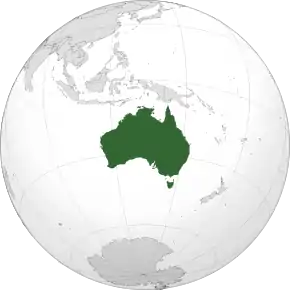 Amplasarea Australiei (verde)